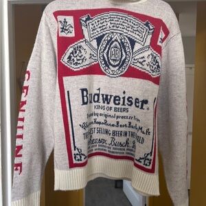 Budweiser Knit Sweater in Red and White